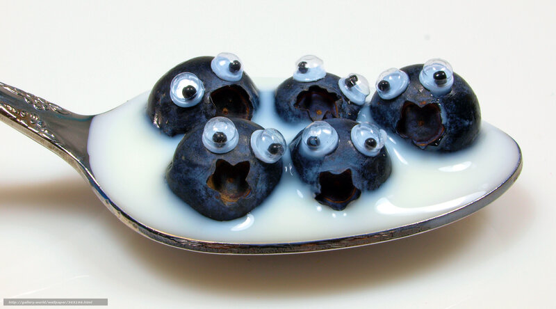 Blueberries with Googly Eyes — White, Playful