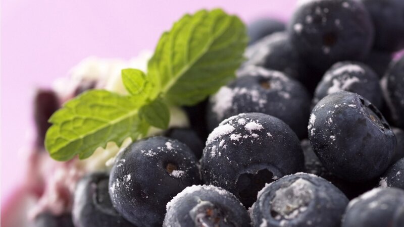 Blueberries with Mint — Purple