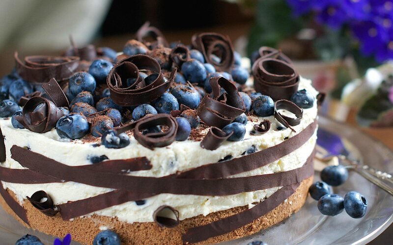 Blueberry Chocolate Cake — White, Delicious