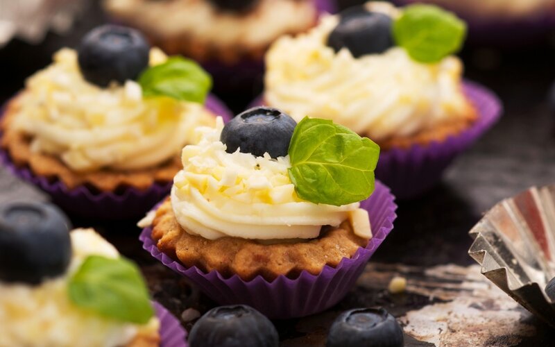 Blueberry Cupcakes — Purple, Appetizing