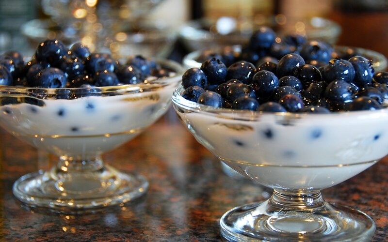Blueberry Dessert in Bowls