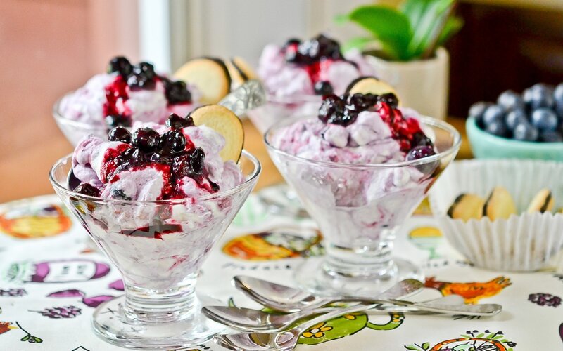 Blueberry Dessert in Glasses