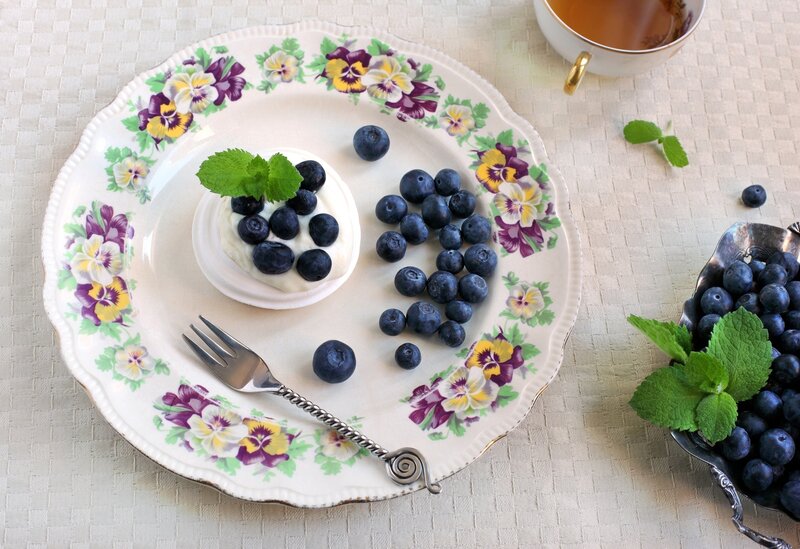 Blueberry Dessert on Plate