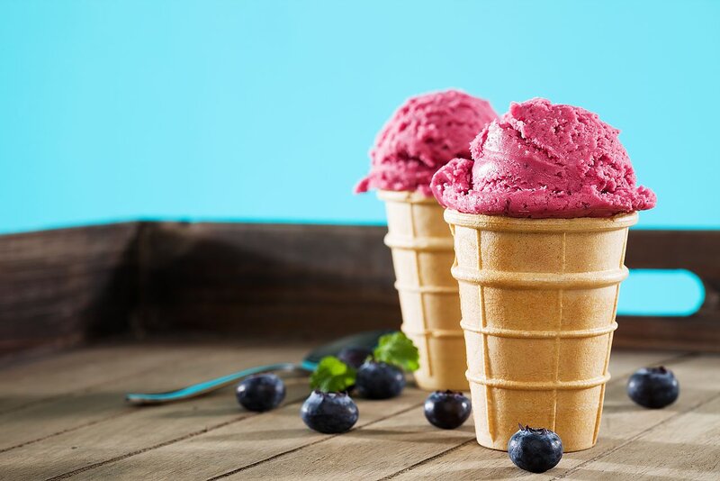 Blueberry Ice Cream Cones — Pink