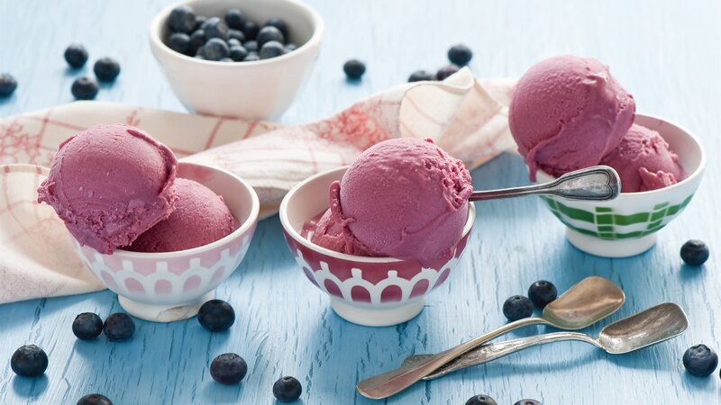 Blueberry Ice Cream Scoops — Blue