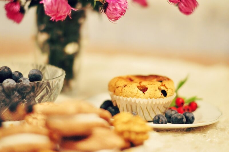 Blueberry Muffin on Plate