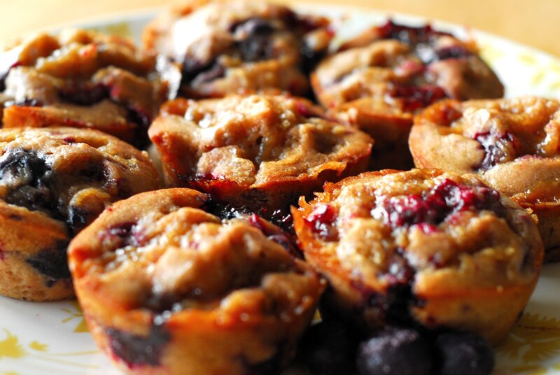 Blueberry Muffins on Plate