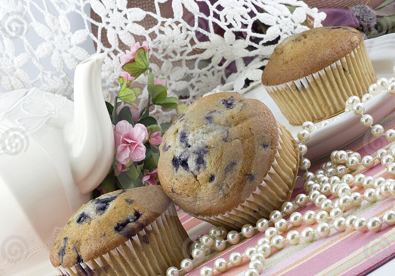 Blueberry Muffins on Table