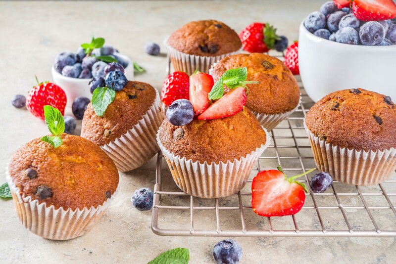 Blueberry Muffins with Berries