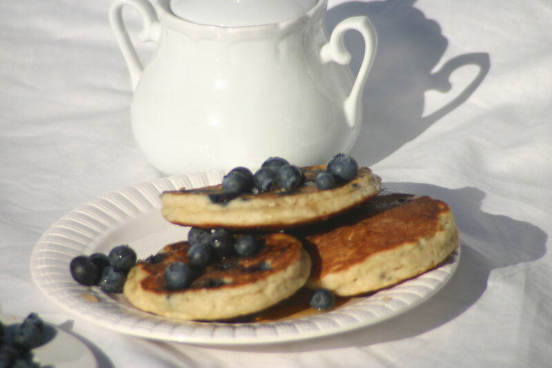 Blueberry Pancakes on Plate