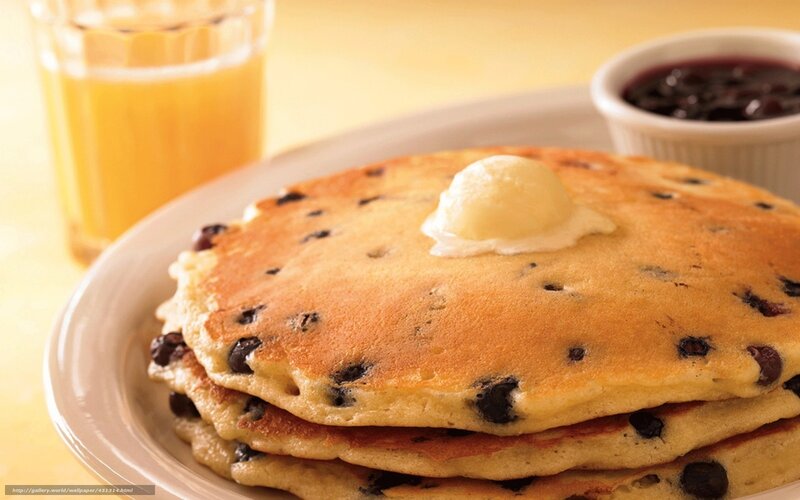 Blueberry Pancakes Stack — Yellow, Appetizing