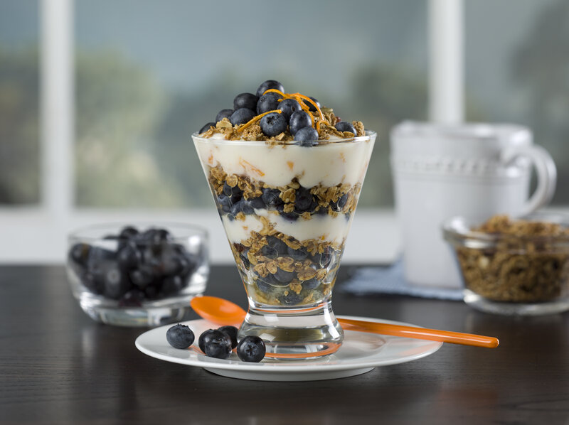 Blueberry Parfait in Glass