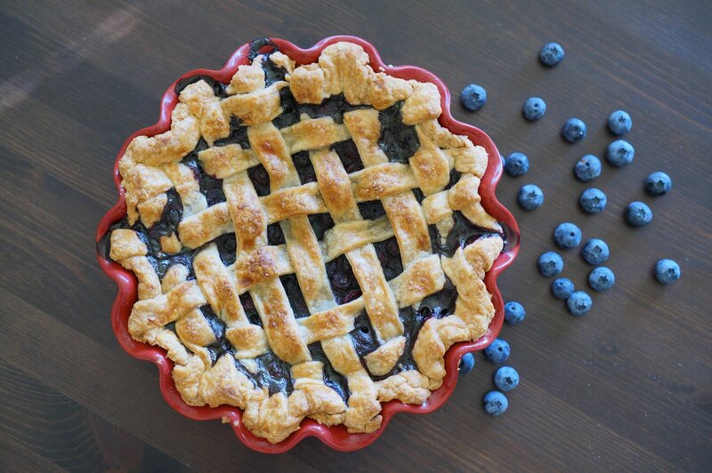 Blueberry Pie in Dish