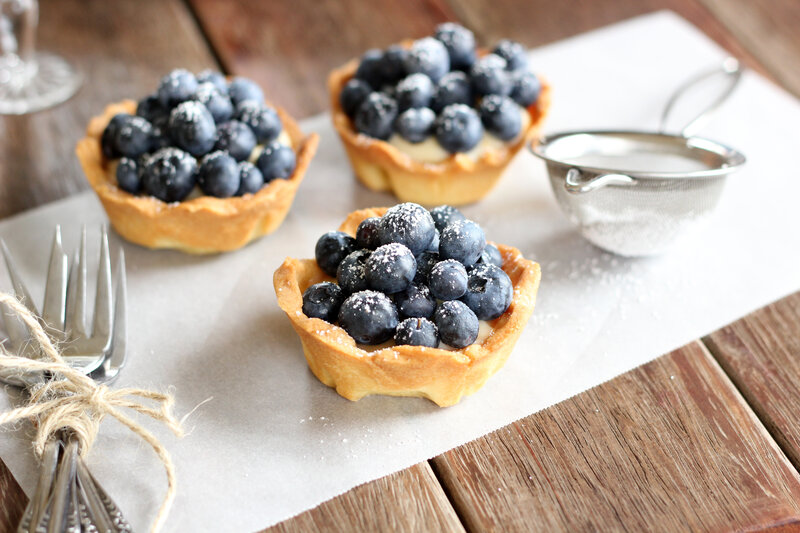 Blueberry Tarts on Parchment