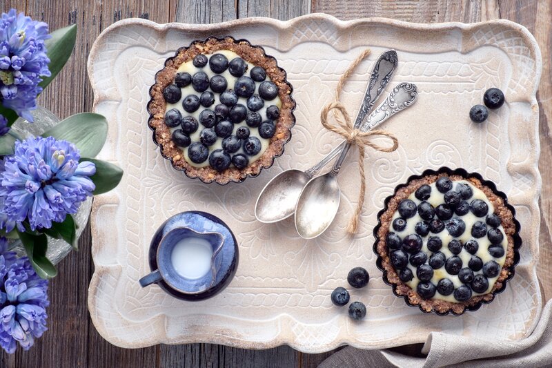 Blueberry Tarts on Tray