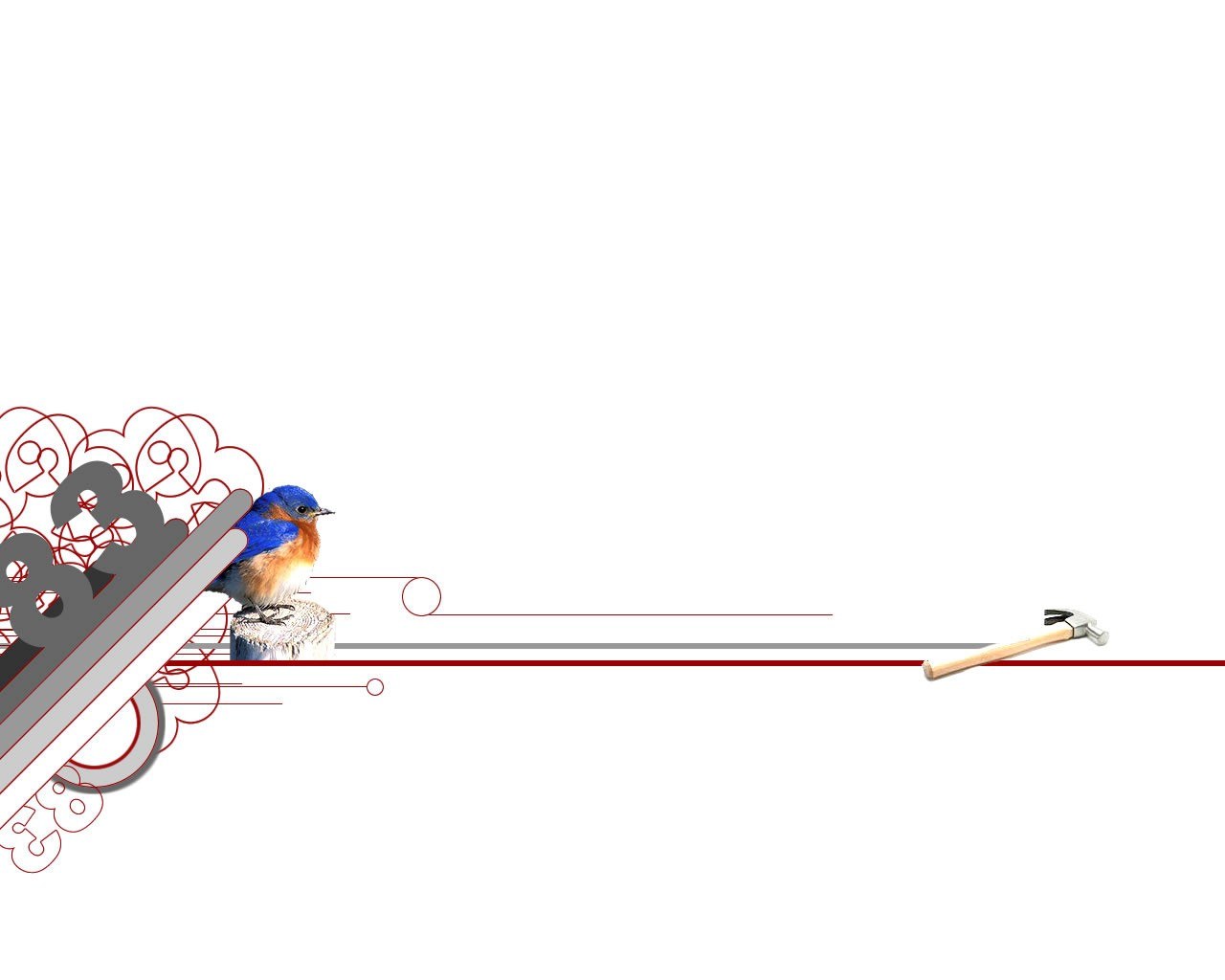bluebird and hammer design