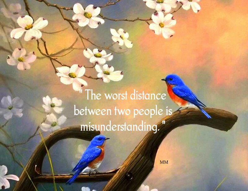 Bluebirds on Branch — Blue, Serene, Spring, Painting