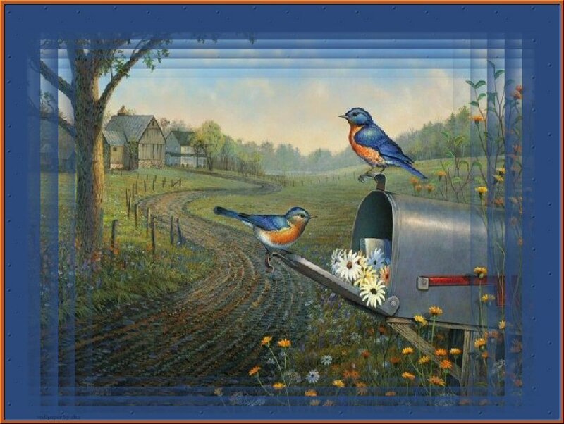 Bluebirds on Mailbox — Blue