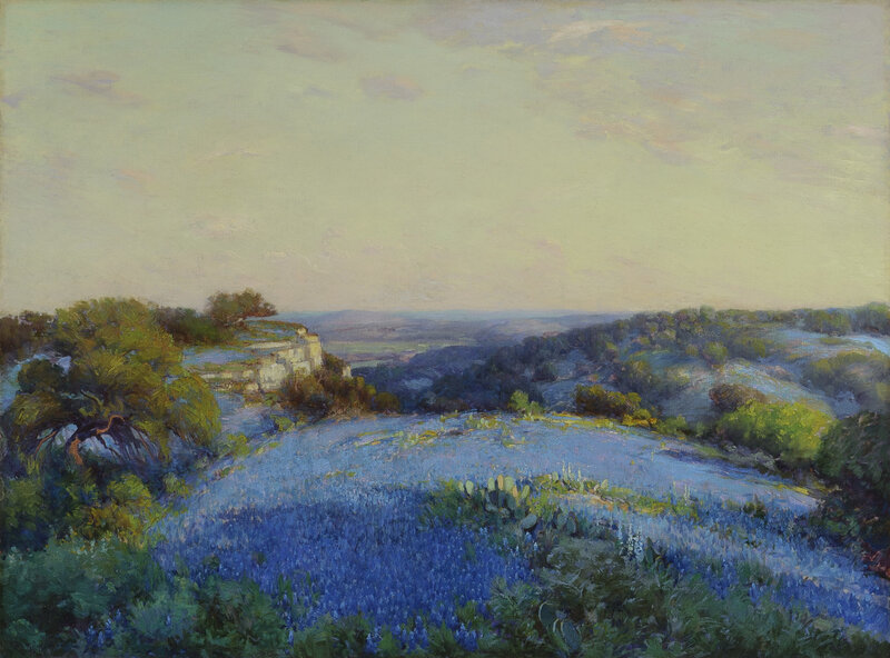 Bluebonnet Field Landscape — Blue, Serene, Afternoon