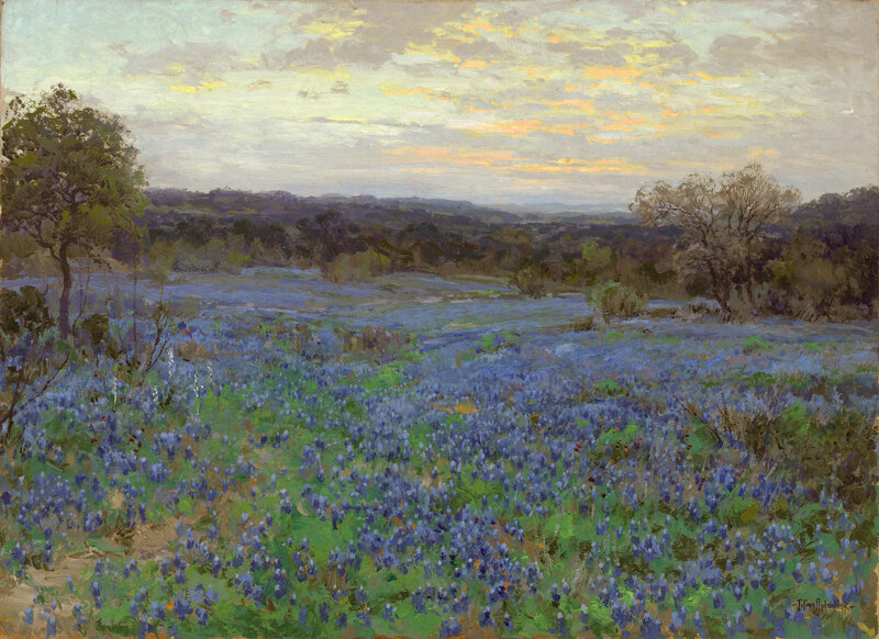 Bluebonnet Field Landscape — Blue, Serene