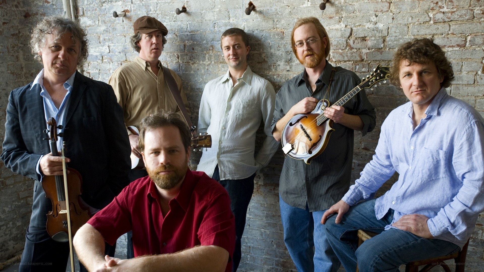 bluegrass band with instruments