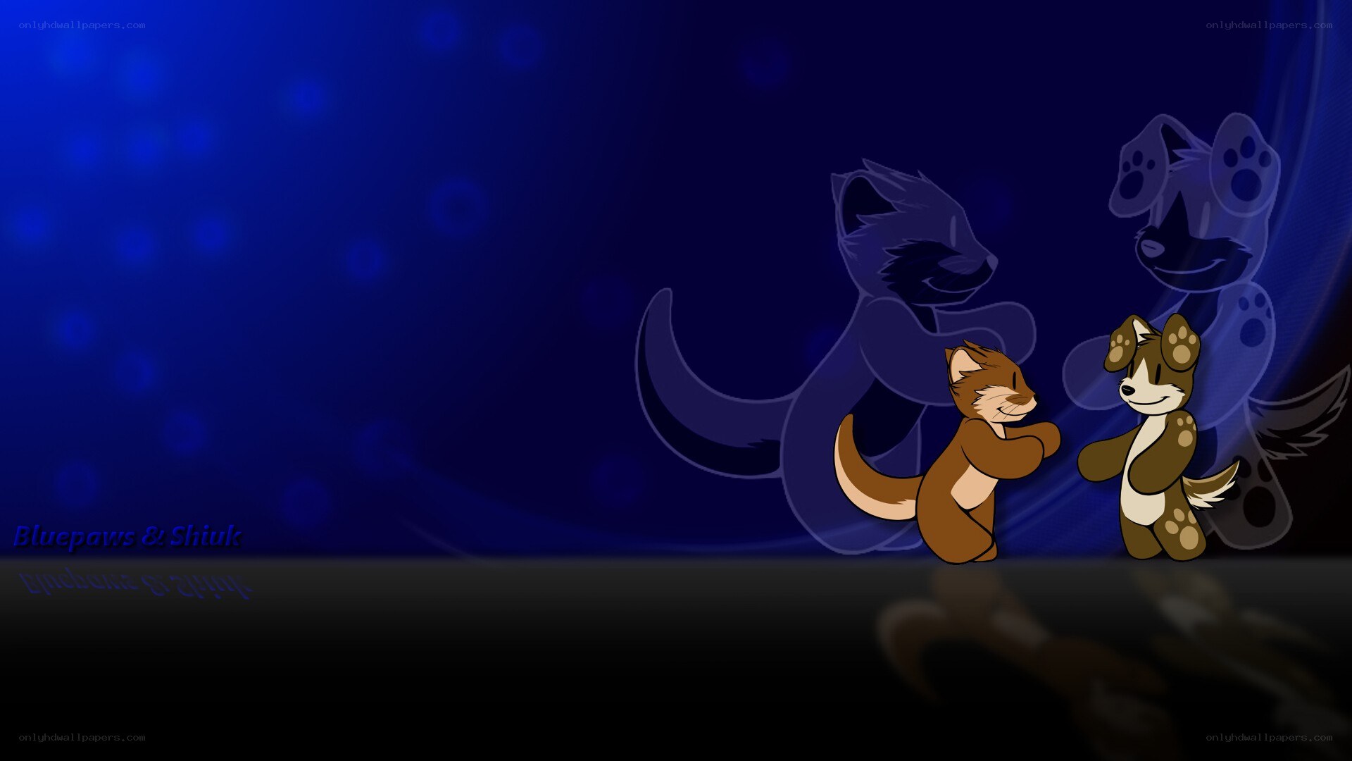 Bluepaws and Shilk characters