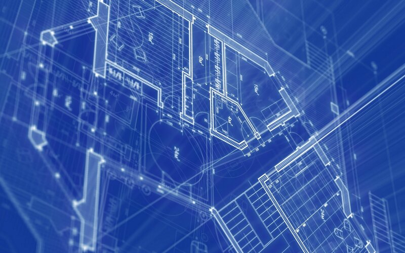 Blueprint Architectural Plans — Blue, Technical
