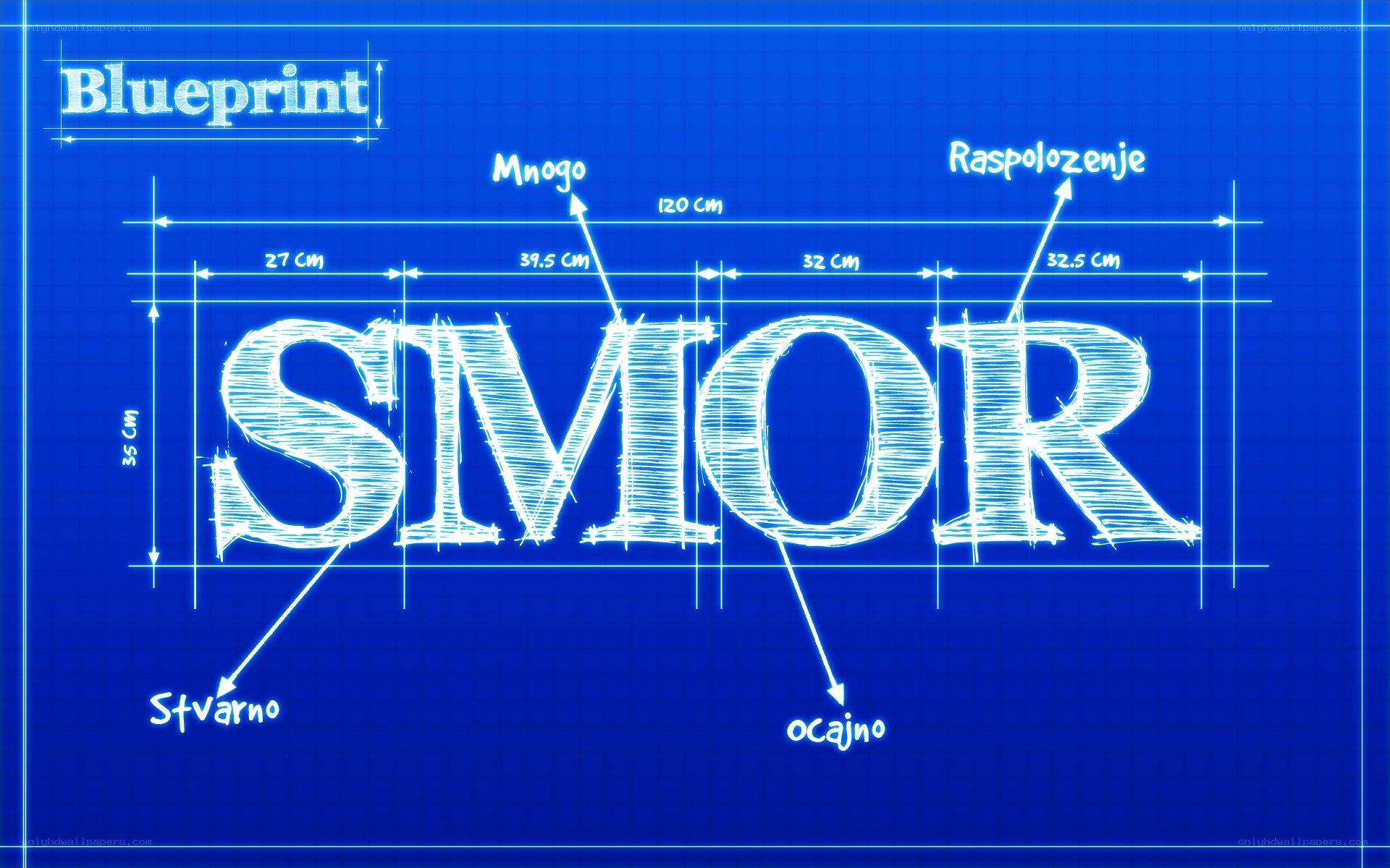 Blueprint design for SMOR logo