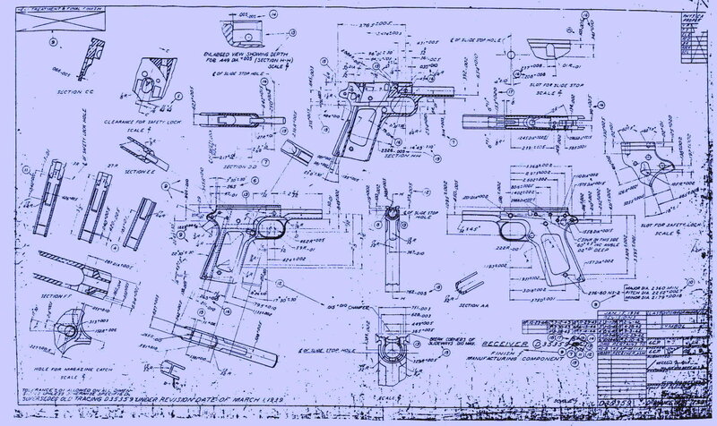 Blueprint of a Handgun