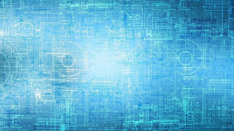 Blueprint Technical Drawing — Blue