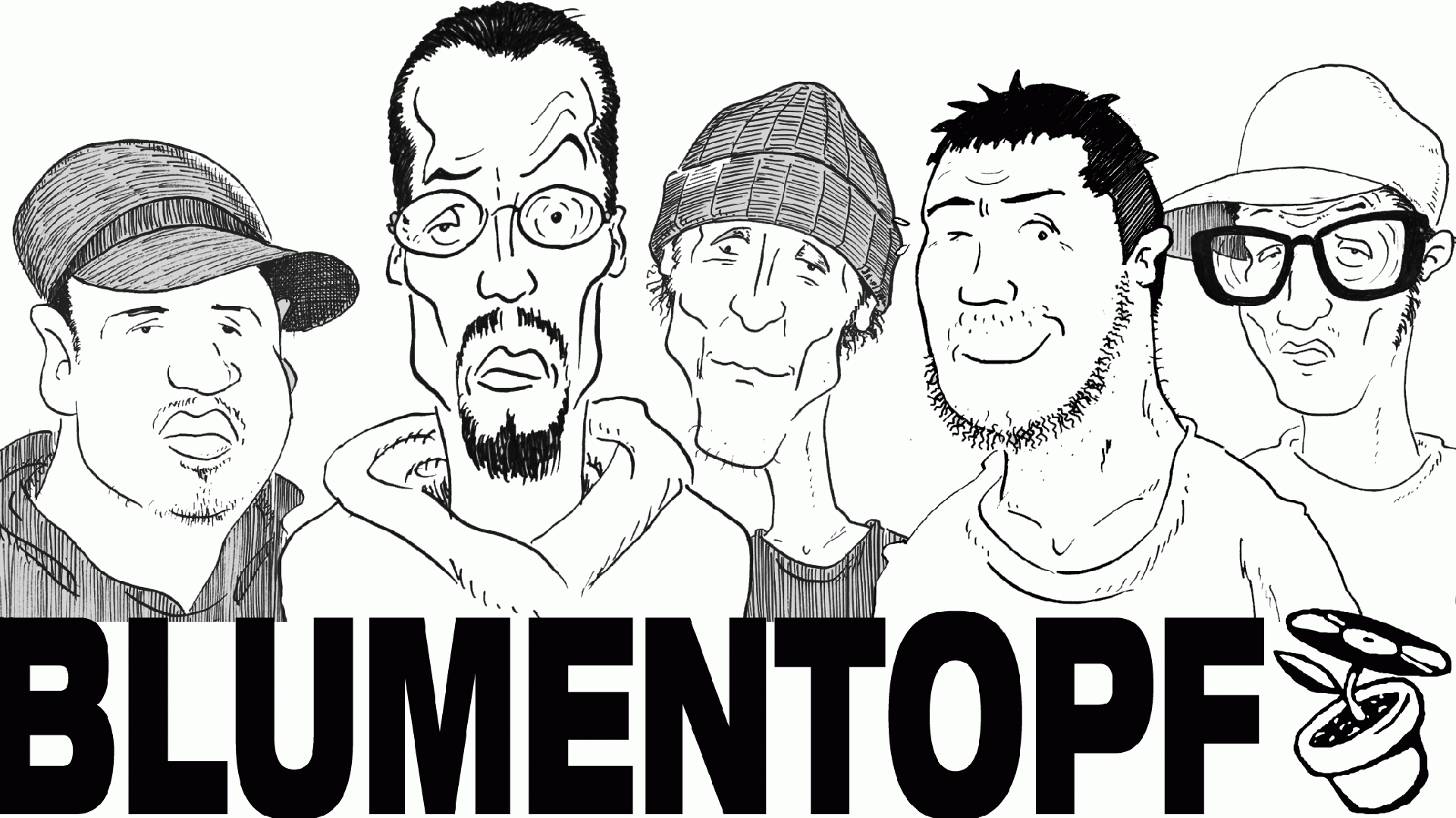Blumentopf cartoon illustration