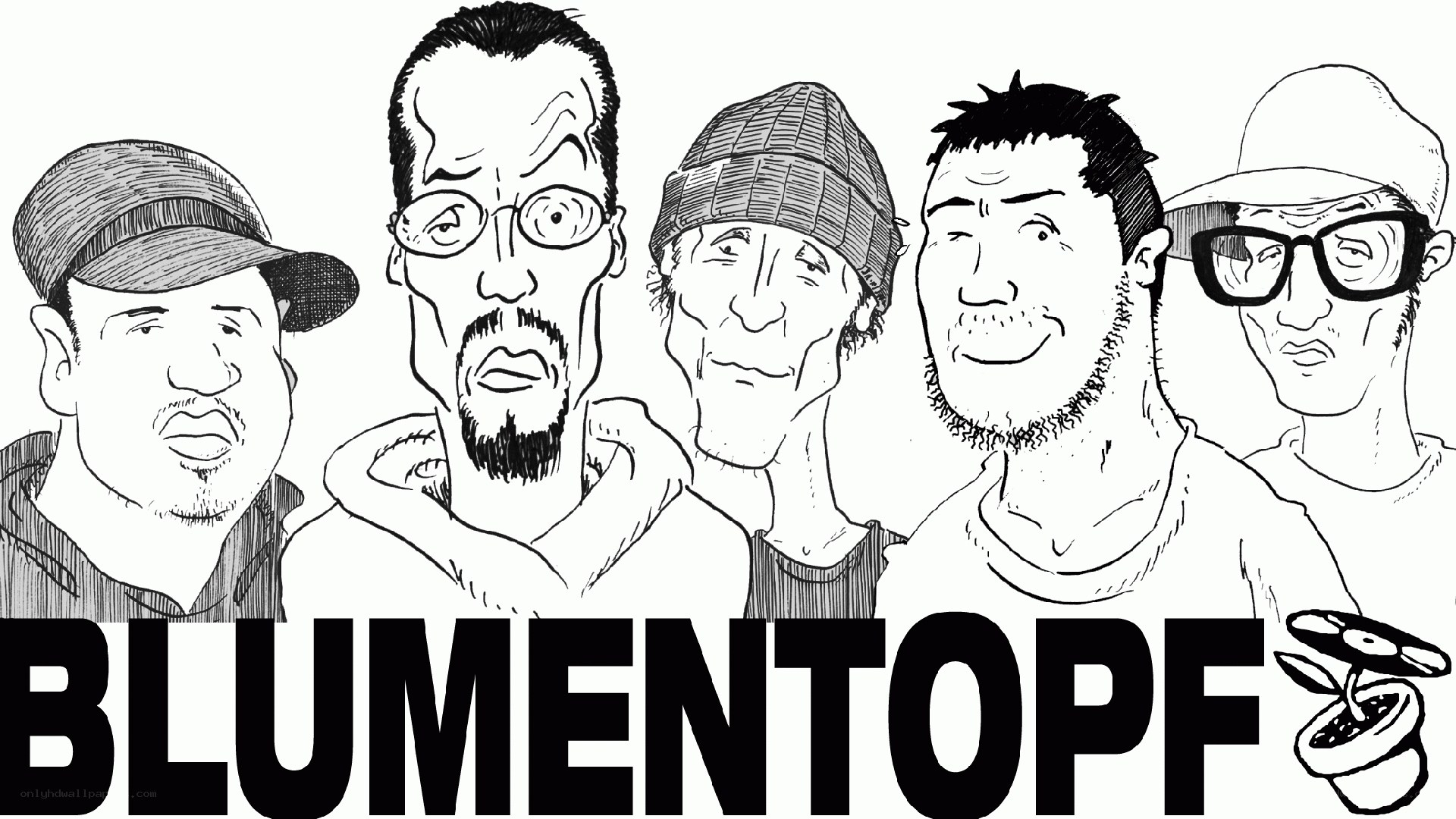 Blumentopf cartoon illustration