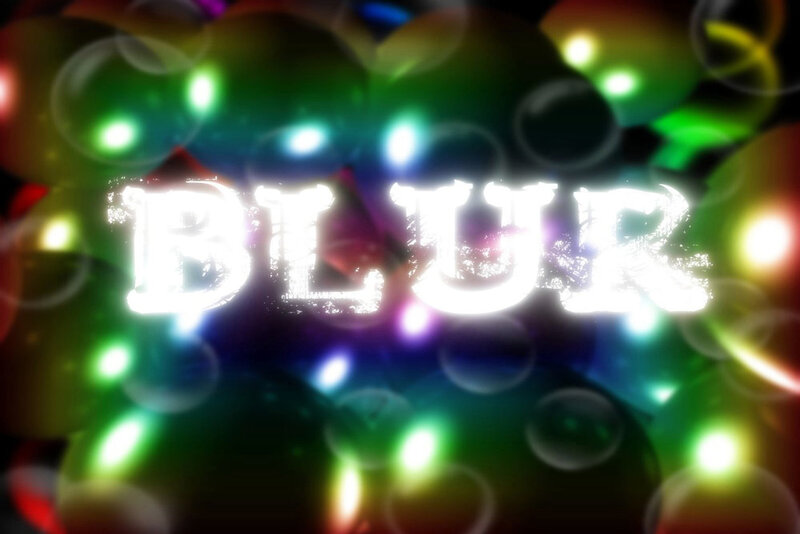 blur text with colorful lights