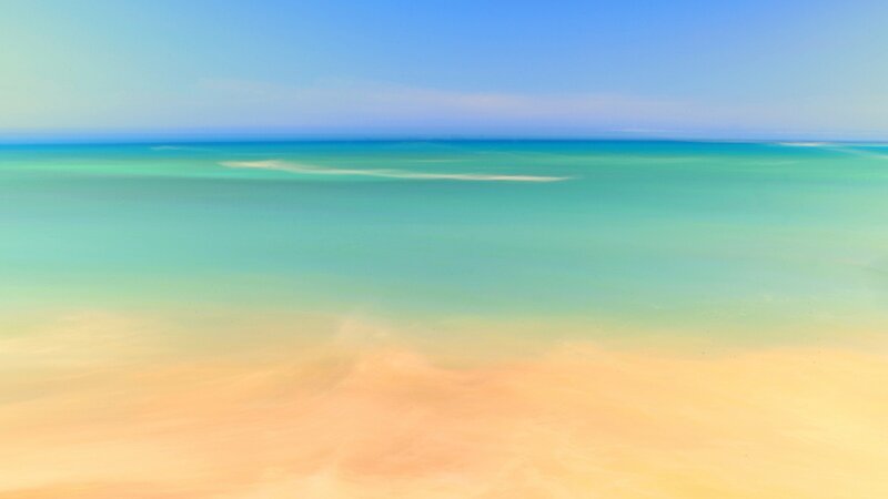 Blurred beach and ocean scene