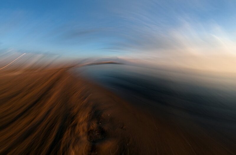 Blurred beach motion scene