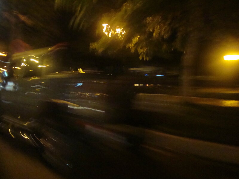 Blurred Car at Night