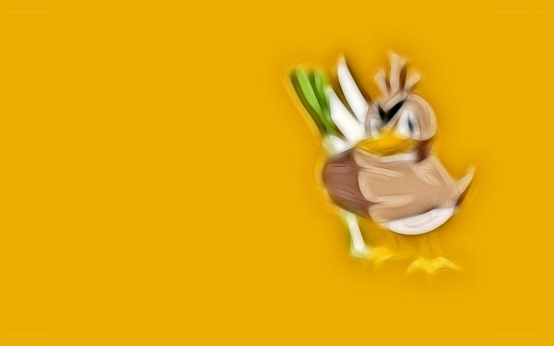 Blurred cartoon duck character