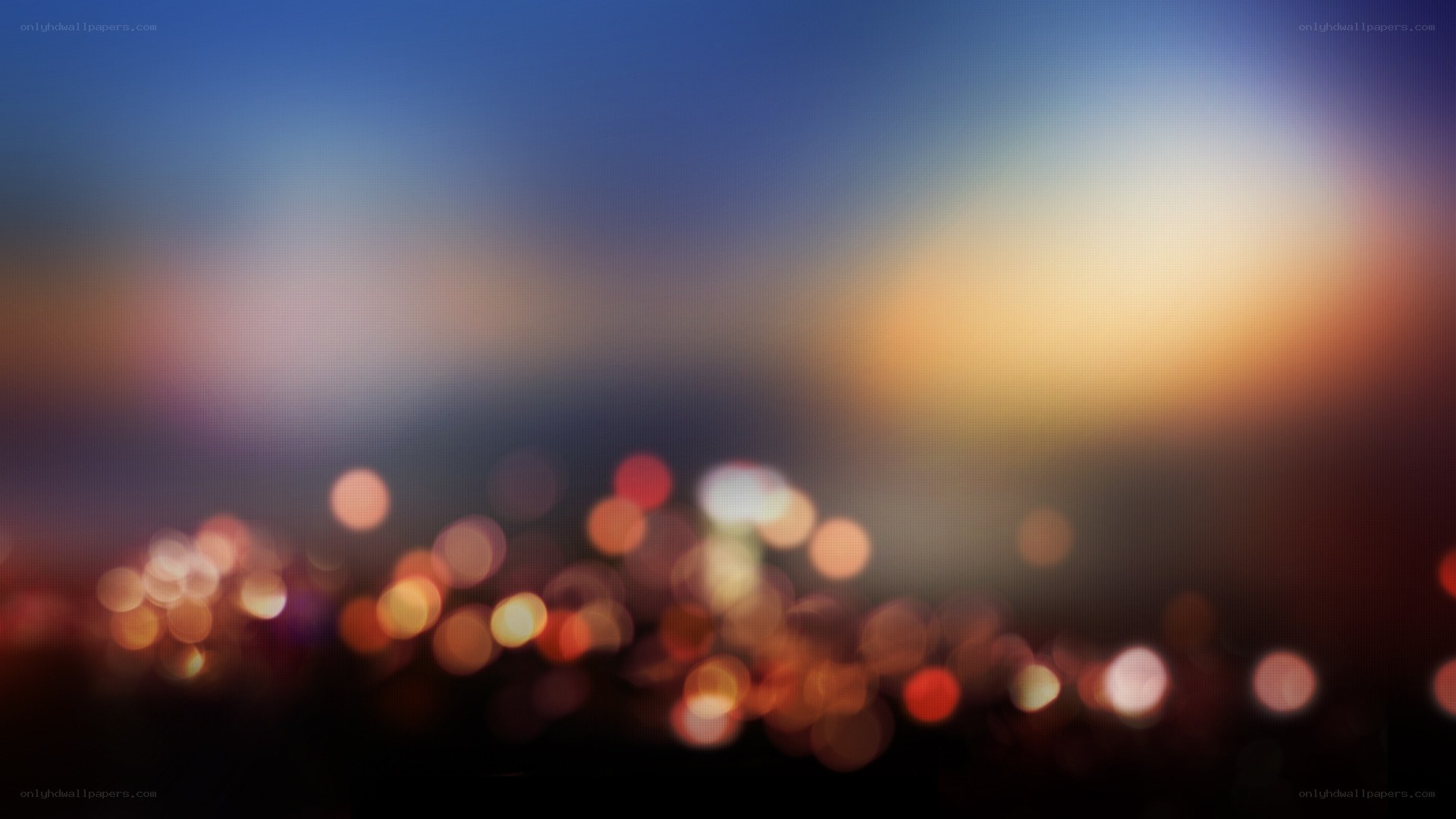 blurred city lights at dusk