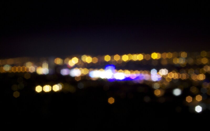 blurred city lights at night