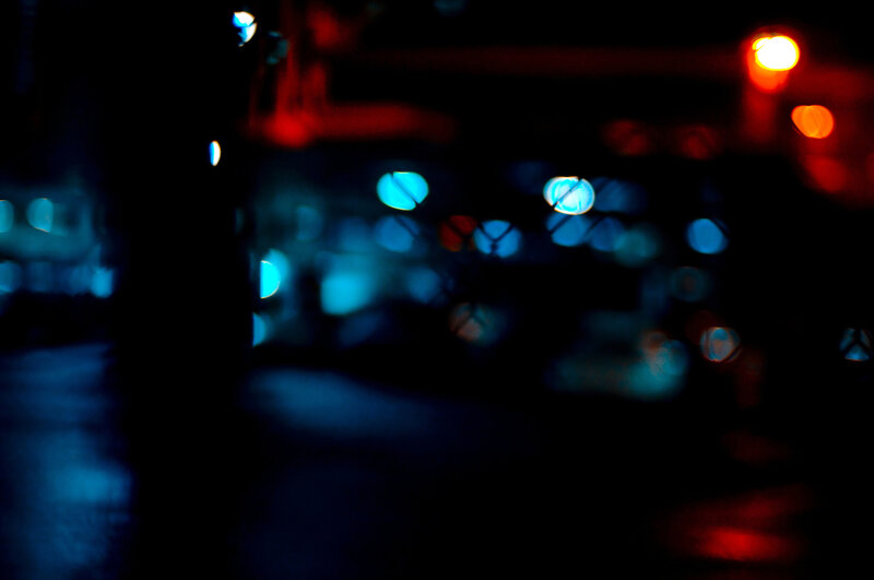 blurred city lights at night