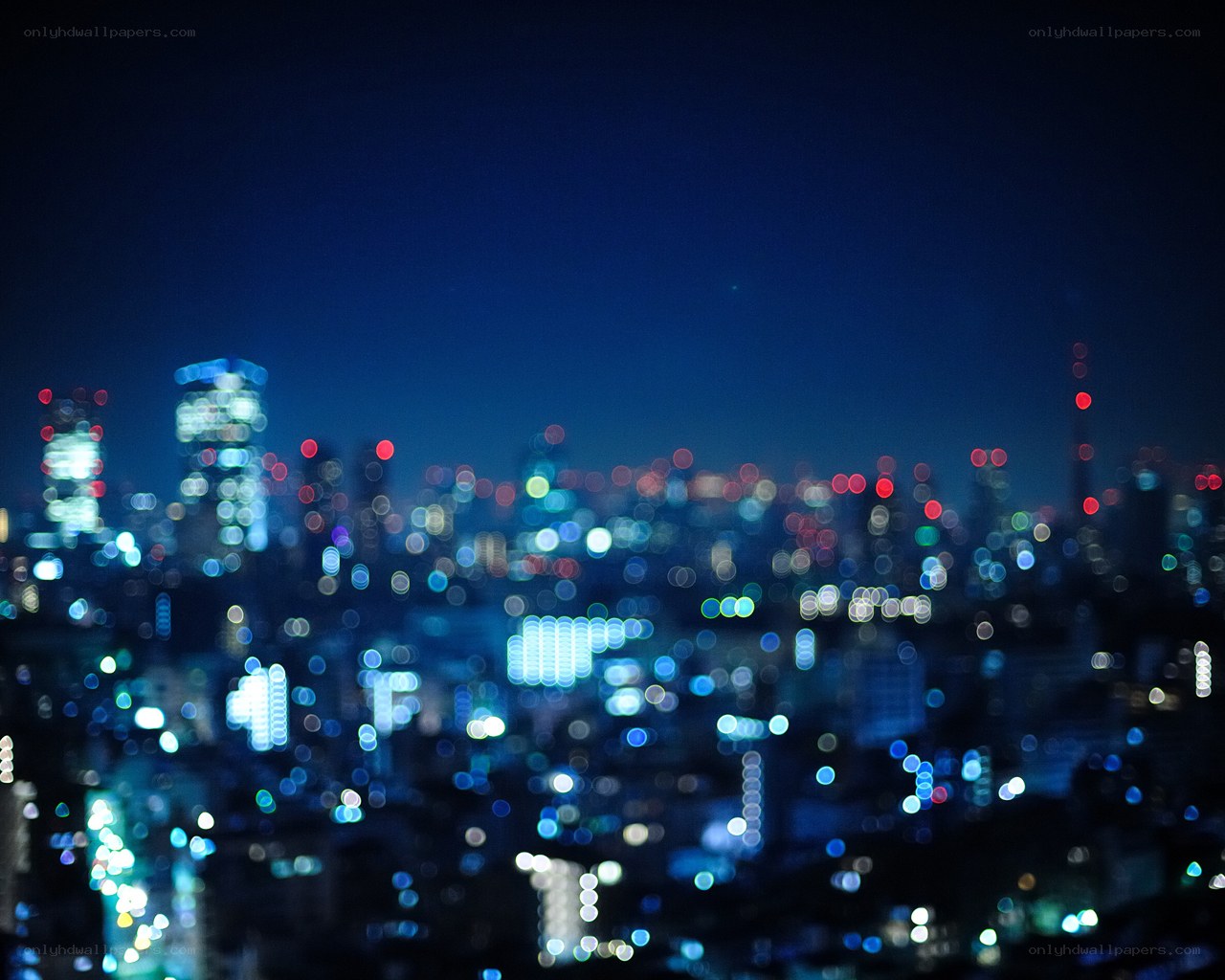 blurred city lights at night