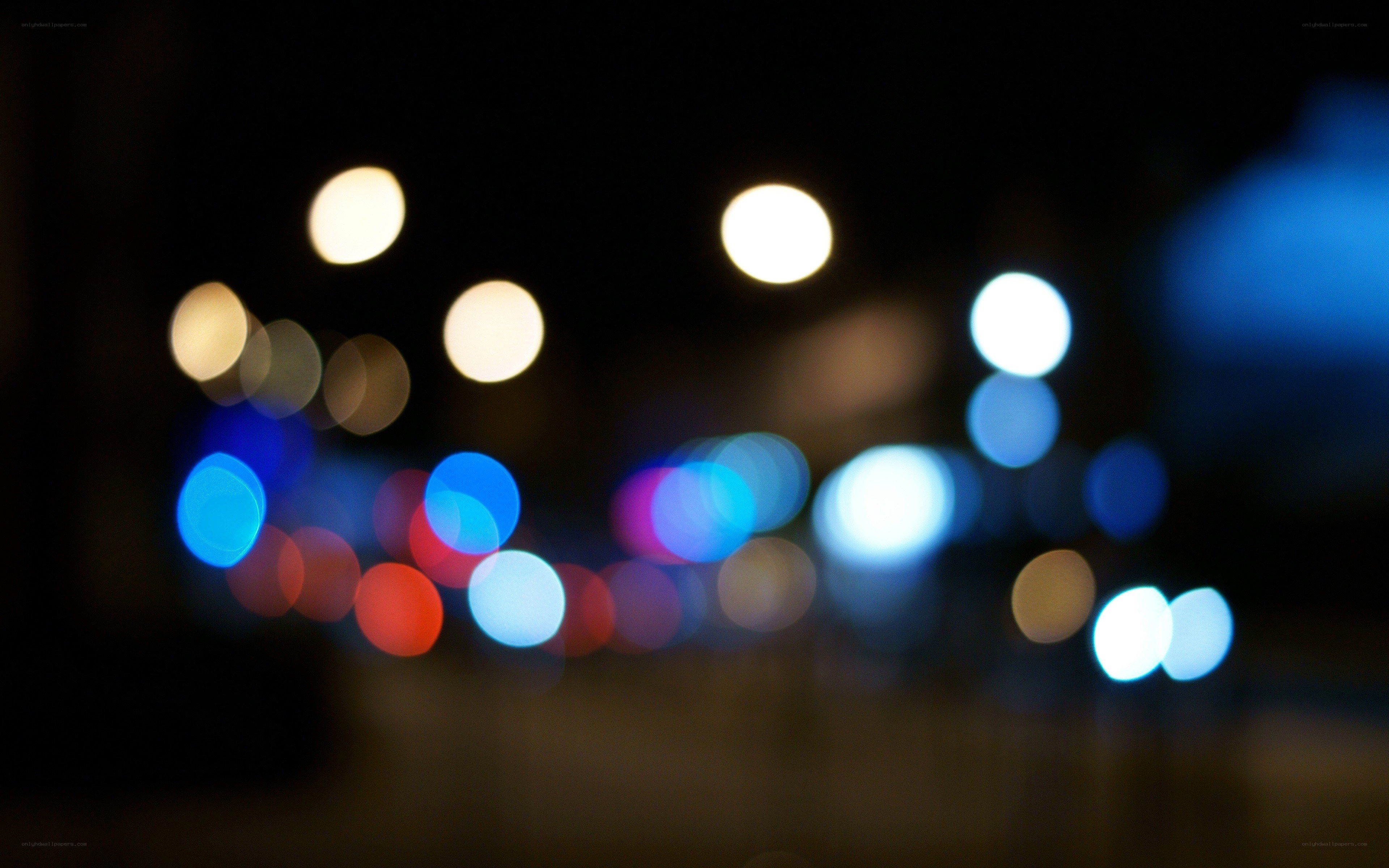blurred city lights at night