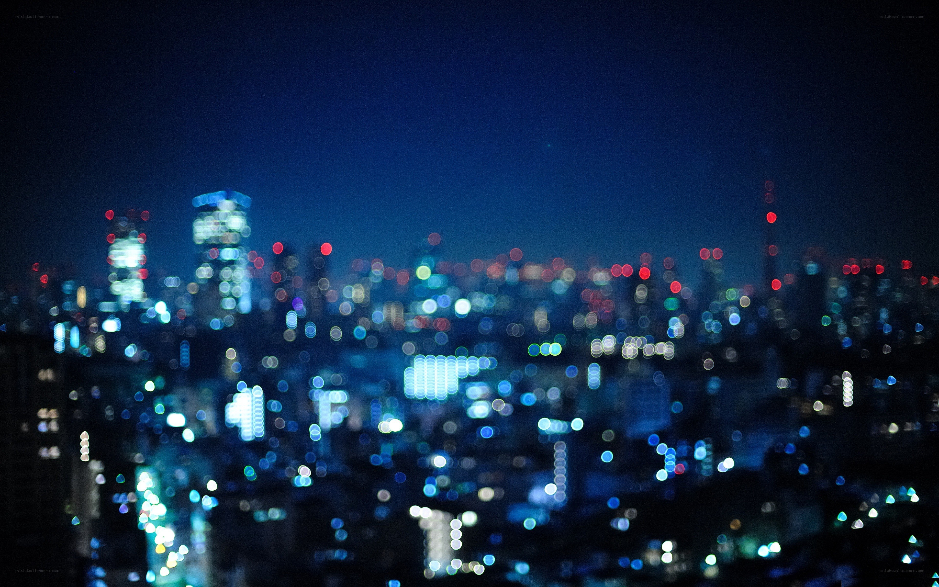 blurred city lights at night