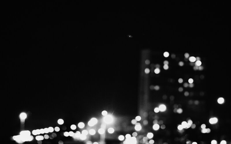 blurred city lights at night