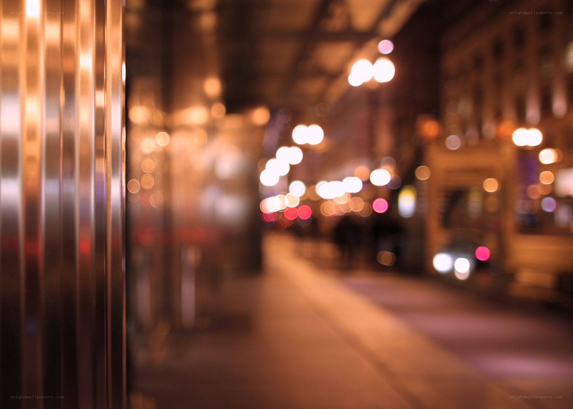 blurred city lights at night