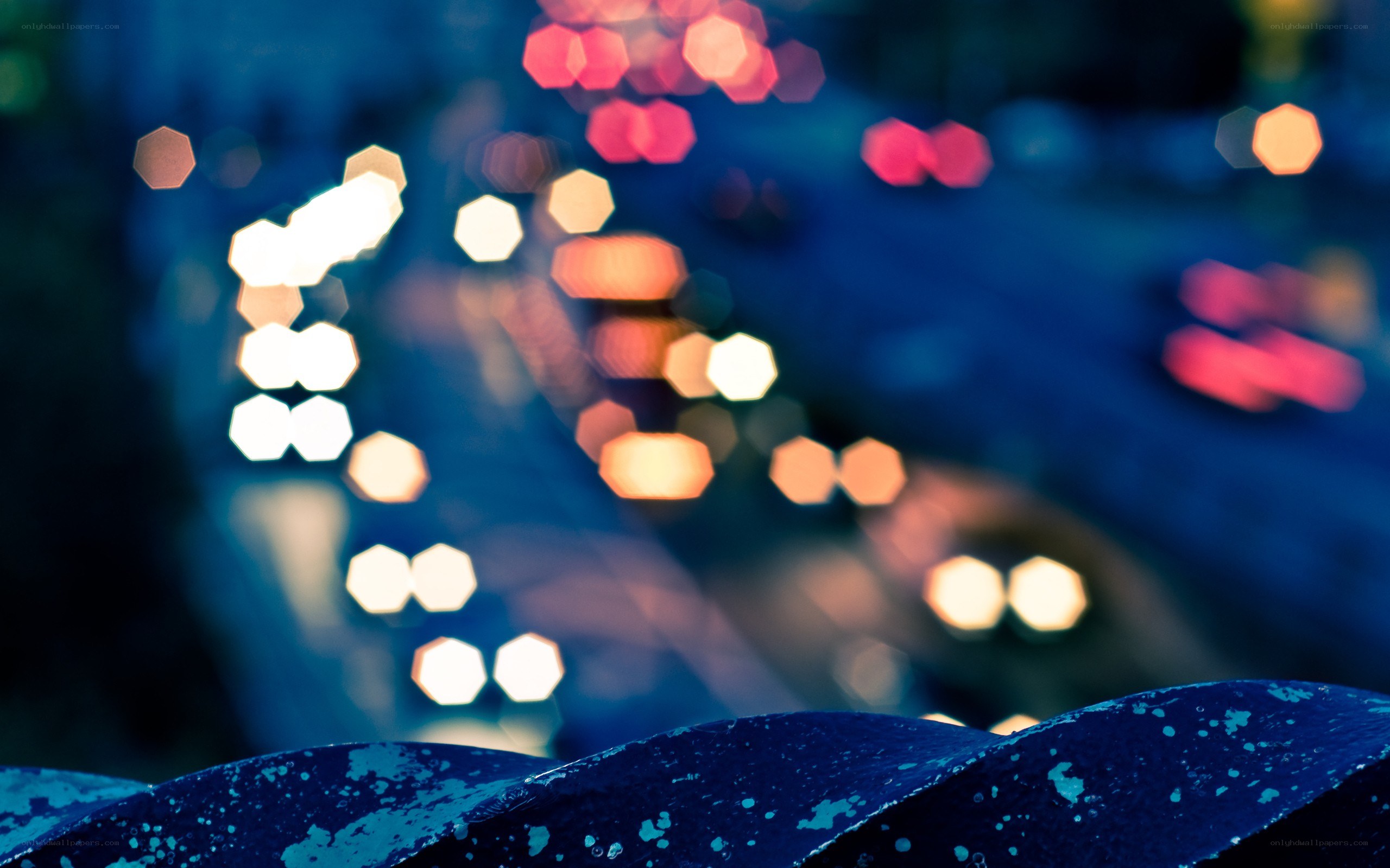 blurred city lights at night