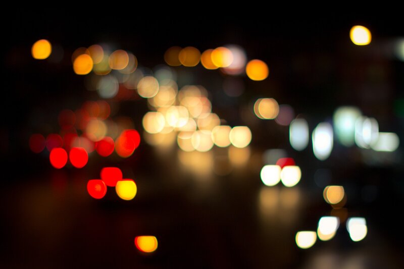 blurred city lights at night