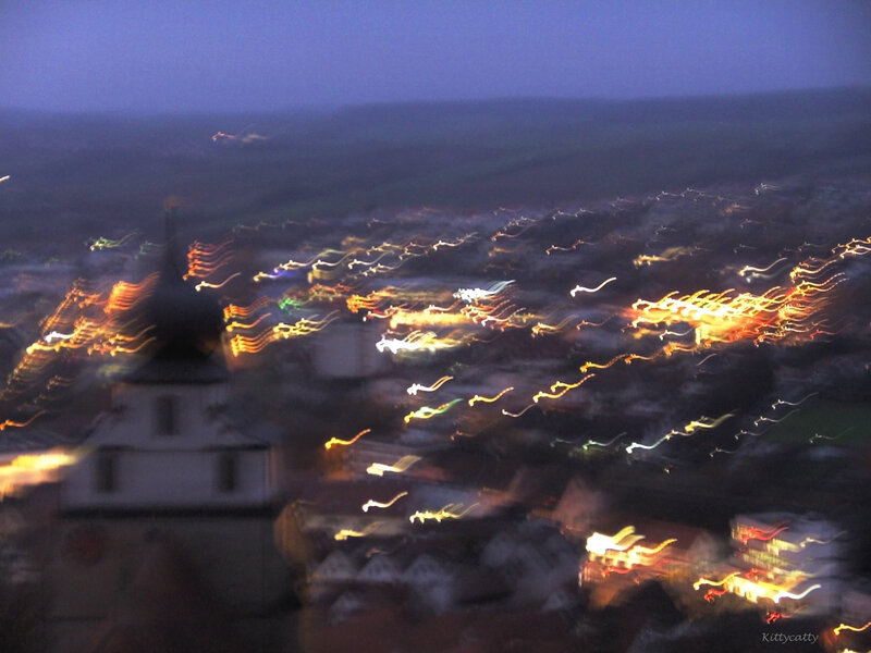 Blurred City Lights at Night — Blue