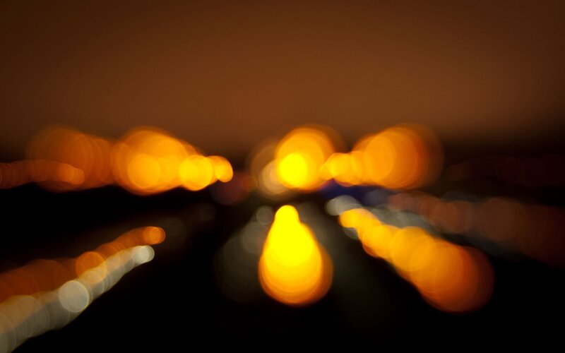 Blurred City Lights at Night — Orange
