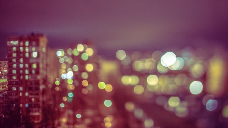 Blurred City Lights at Night — Purple